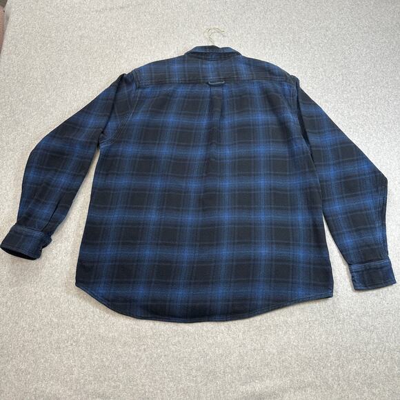 Orvis Shacket Mens 2XL Blue Black Plaid Pockets Heavy Flannel Button Up Outdoor - Picture 6 of 12